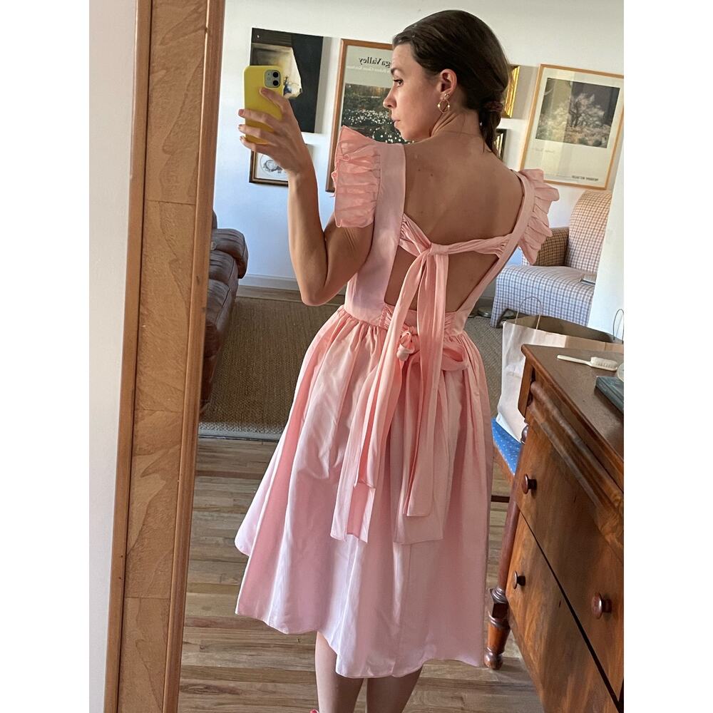 Vintage Pink Taffeta Party Dress Size Small - Picture 2 of 9